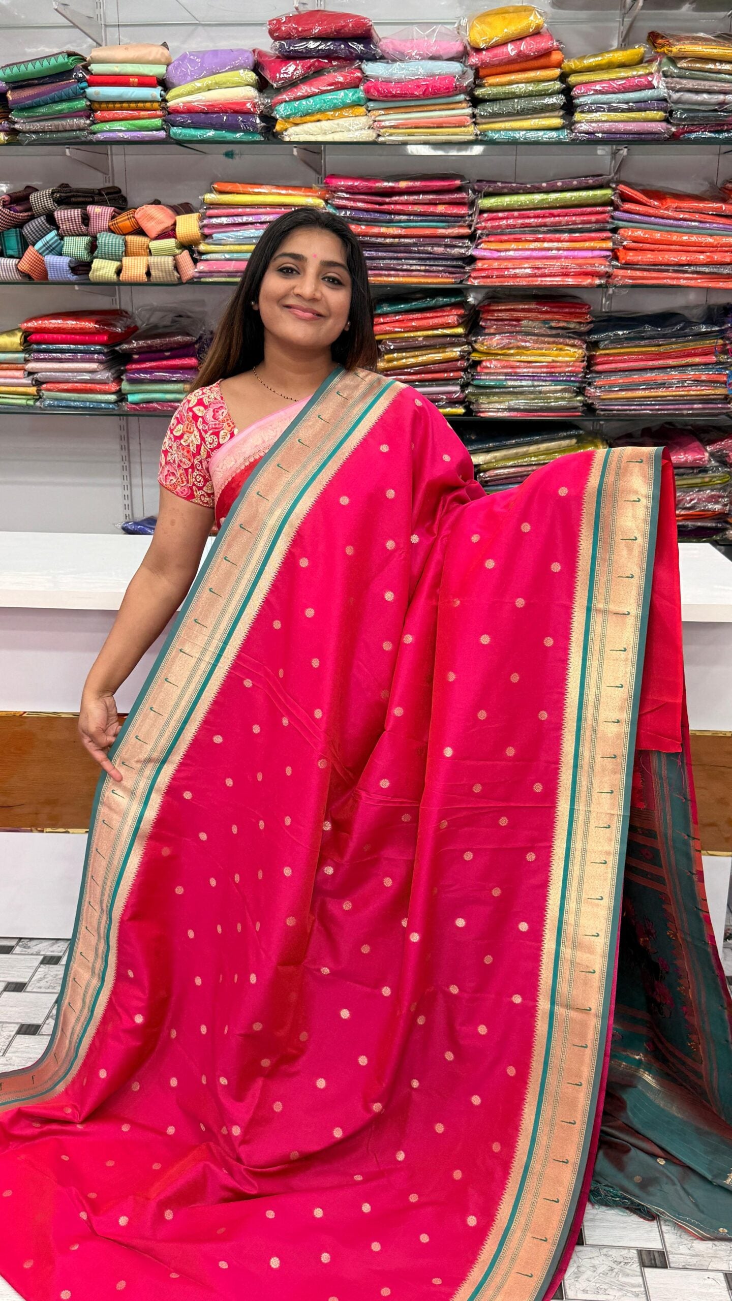 Paithani Pink saree