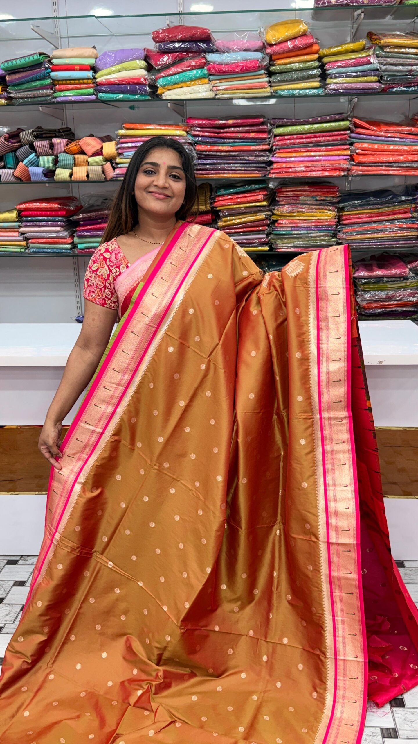 Paithani Dark Musted Yellow saree