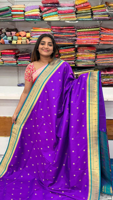 Paithani Saree Brinjal colour