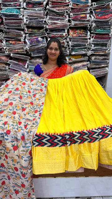 Mangalagiri with pochampally Border Half sarees