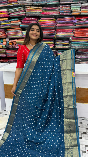 Pure Dola Silk Bandini print Sarees