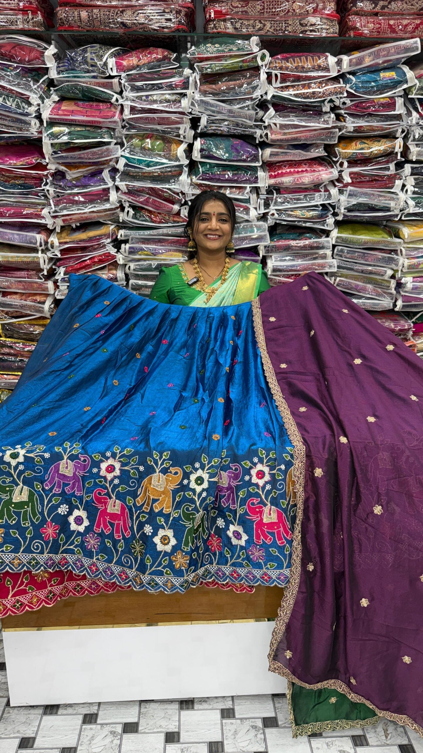 Space Silk semistitched Half Sarees