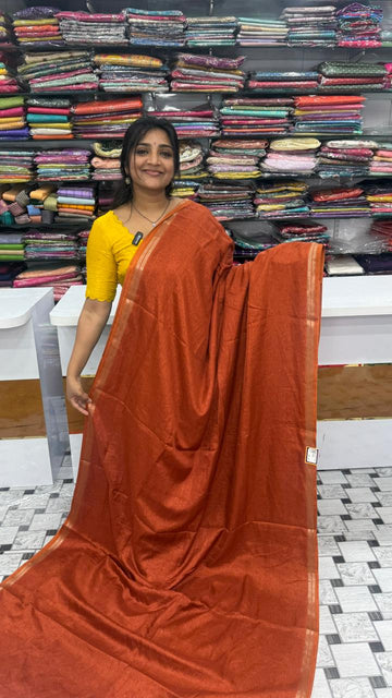 Fancy Plain Saree With Digital Print Blouse