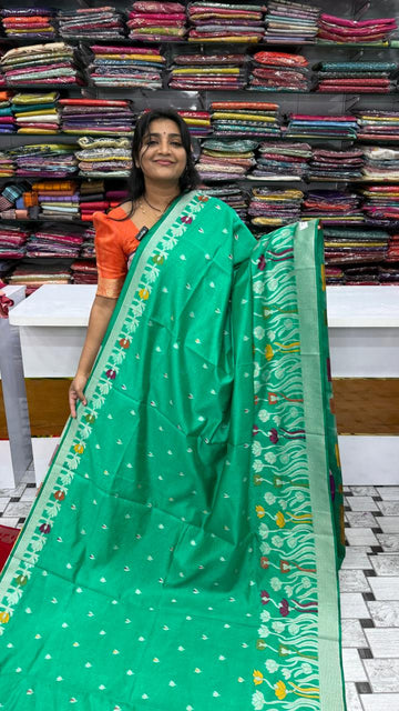 Paper Silk Jamdani work Saree