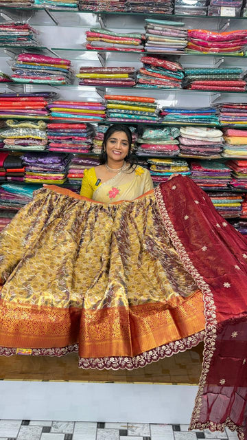 Traditional Semi stitched half Sarees