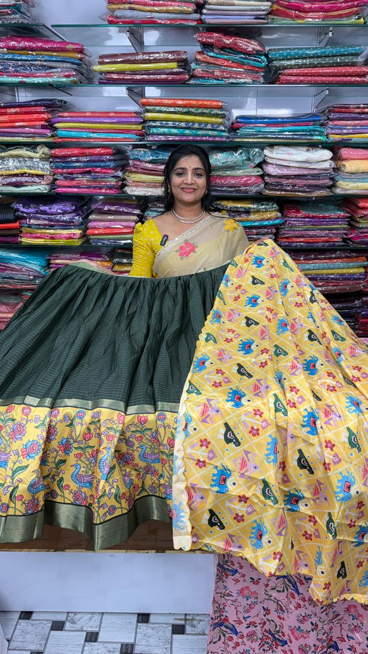 Mangalagiri Checks Half Saree