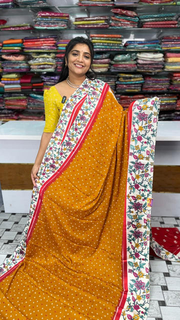 Bandini With Kalamkari Border Saree