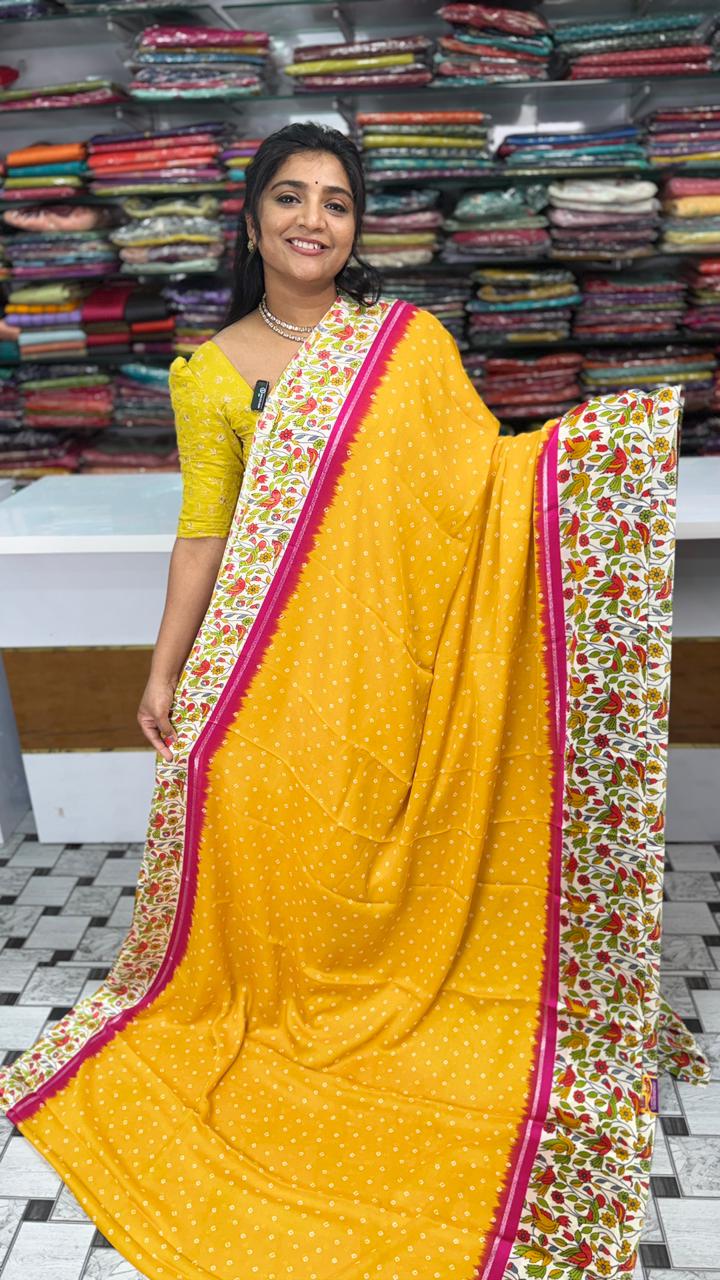 Bandini With Kalamkari Border Saree