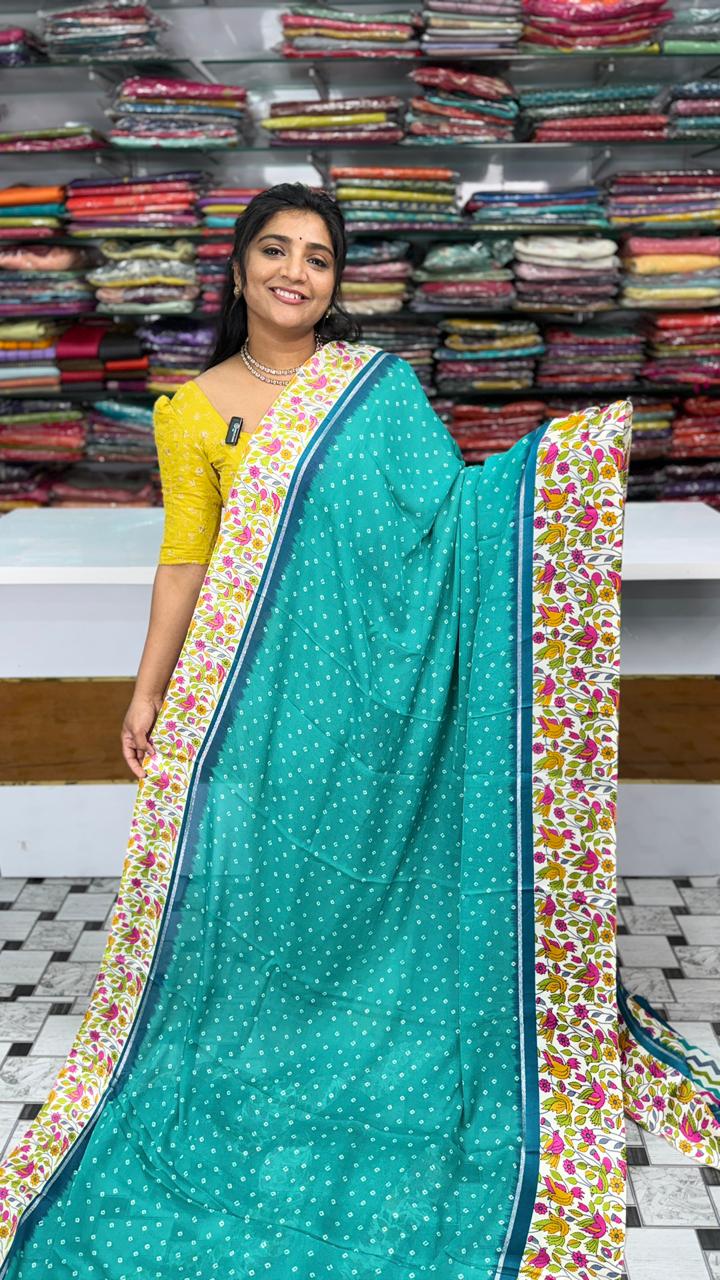 Bandini With Kalamkari Border Saree
