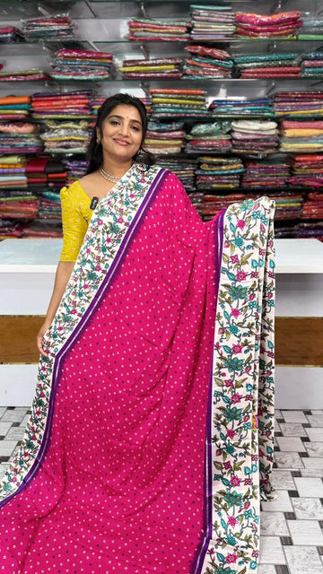Bandini With Kalamkari Border Saree