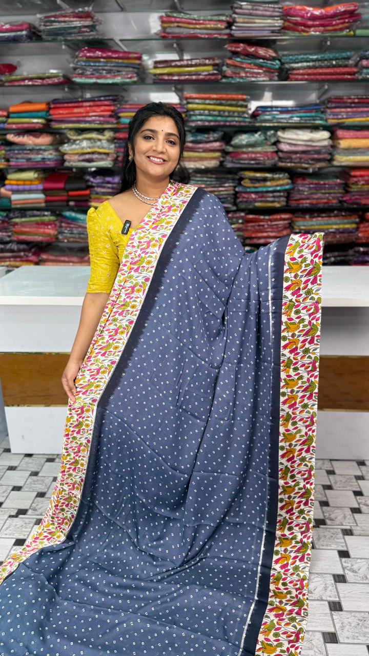 Bandini With Kalamkari Border Saree