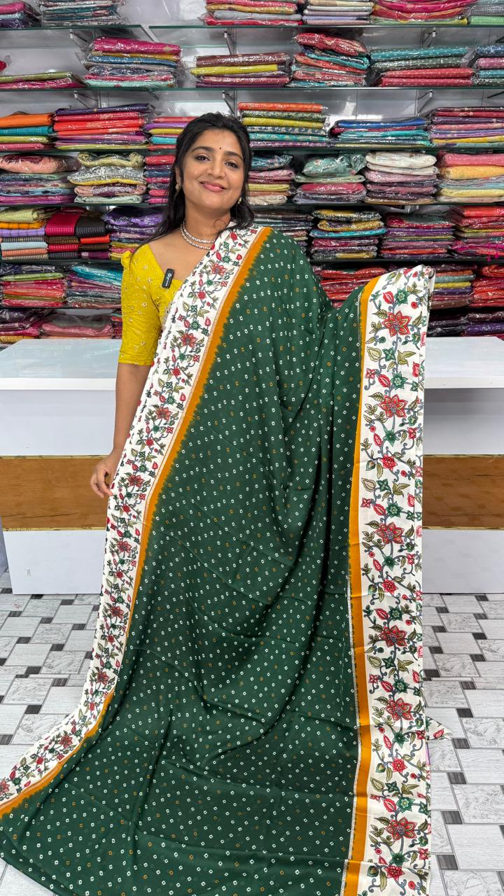 Bandini With Kalamkari Border Saree
