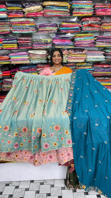 Tissue premium Semi-Stitched Half Saree