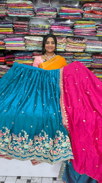 Space silk Semi-Stitched Half Saree