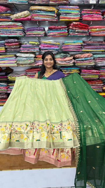 Zari Kota Checks with Paithani Half Saree