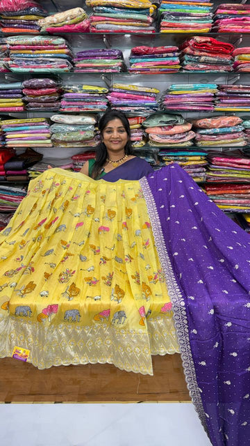 semi stitched half saree