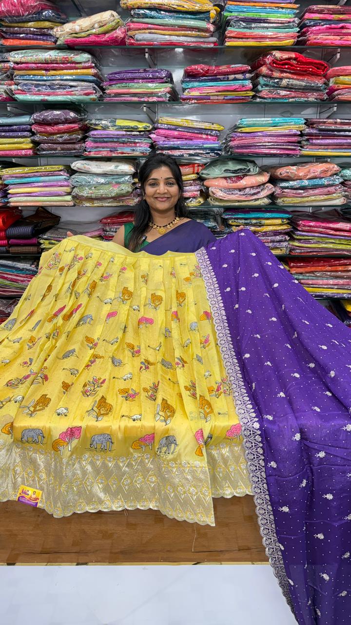 semi stitched half saree