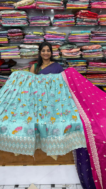 semi stitched half saree