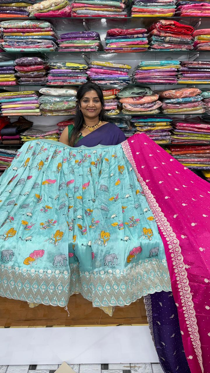 semi stitched half saree