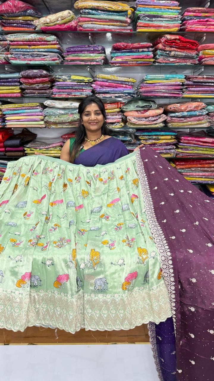 semi stitched half sraee