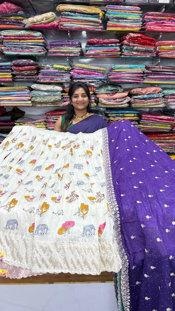 semi stitched half saree