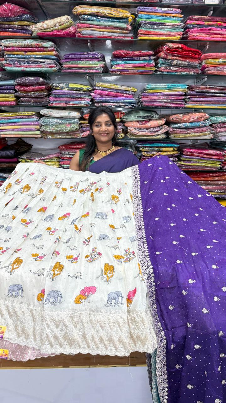 semi stitched half saree