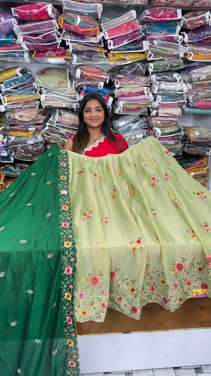 Tissue premium Semi-Stitched Half Saree