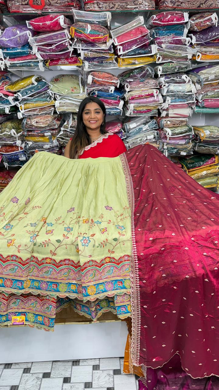 Semi stitched half saree