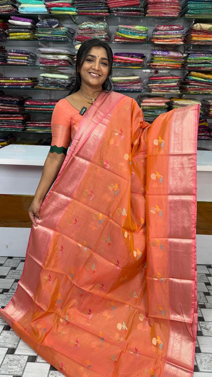 kota  orange and pink mix sraee