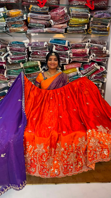 SPACE SILK HALF SAREE