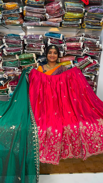 SPACE SILK HALF SAREE
