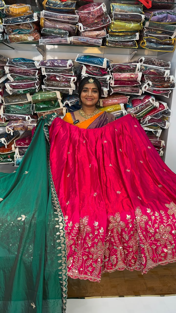 SPACE SILK HALF SAREE