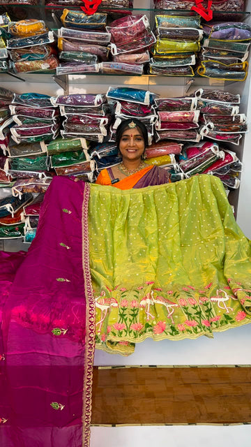 VISCOUS GOLD ZARI DAMAN WORK HERN DESIGN