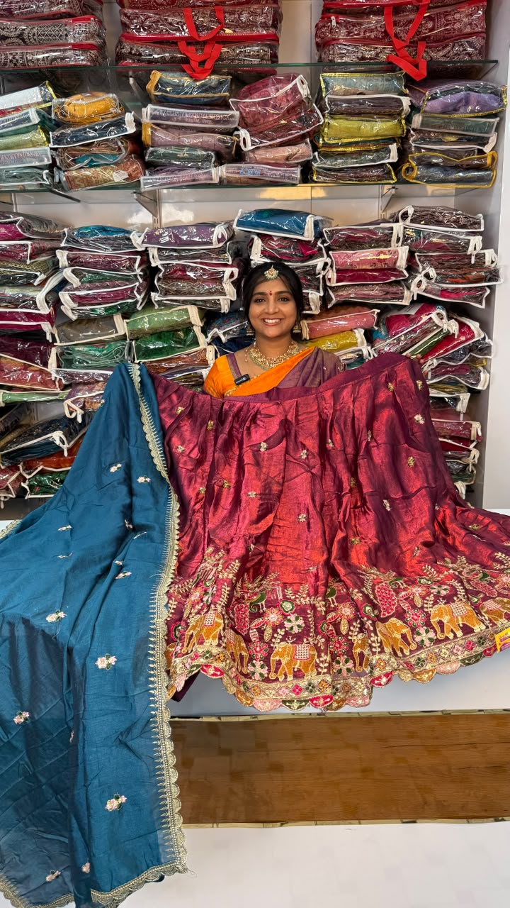 SPACE SILK HALF SAREE