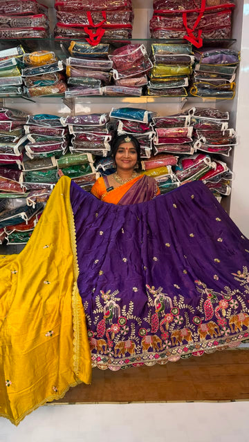 SPACE SILK HALF SAREE