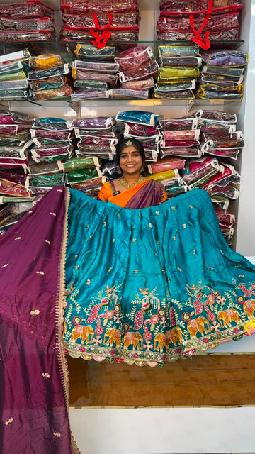 SPACE SILK HALF SAREE