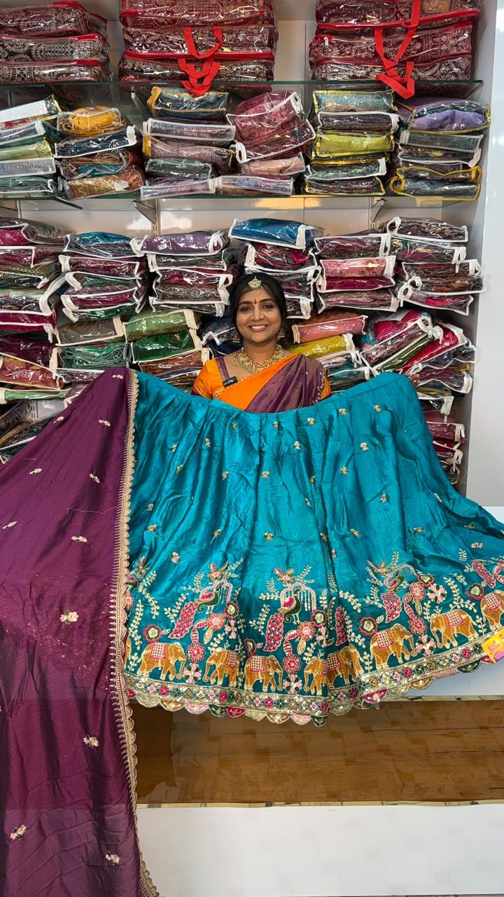 SPACE SILK HALF SAREE