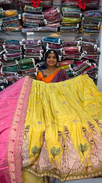BEAUTIFUL TISSUE DOLL DESIGN HALF SAREE