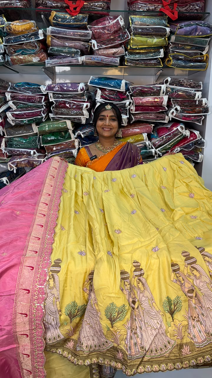BEAUTIFUL TISSUE DOLL DESIGN HALF SAREE