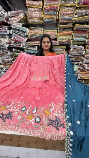 Half saree Semi stitched